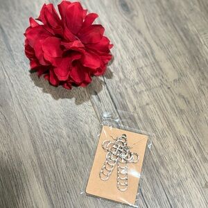 Silver Light Metal Cross Earrings NWT